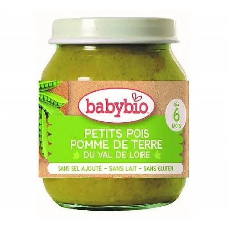 Babybio Био зеленчуково пюре с грах 6м. 130г