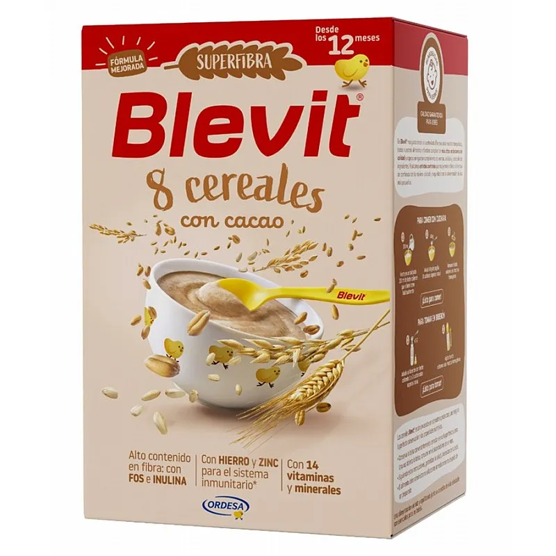 Blevit Млечна каша SUPERFIBER 8 Зърнени Храни С Какао 12м. 500г