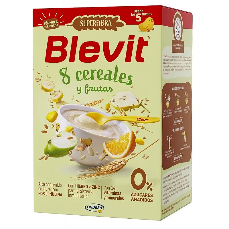 Blevit Безмлечна каша SUPERFIBER 8 Зърнени Храни И Плодове 5м. 500г