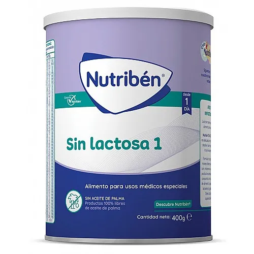 Nutribén SIN LACTOSA 1 Мляко за кърмачета за диетотерапия при непоносимост към лактоза. 0м. 400г