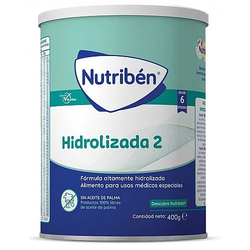 Nutribén Hidrolizada 2  Преходно мляко за диетотерапия  при алергия или непоносимост към краве мляко 6м. 400г
