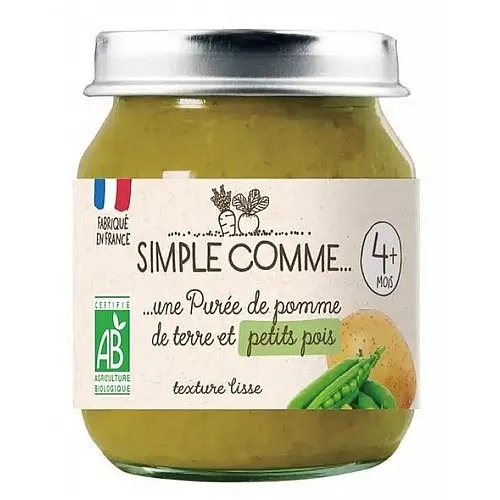 Simple Comme БИО Пюре Картофи и зелен грах 4м. 125г
