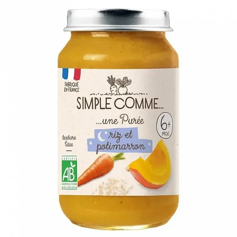 Simple Comme БИО Пюре Морков, тиква и картоф 6м. 190г
