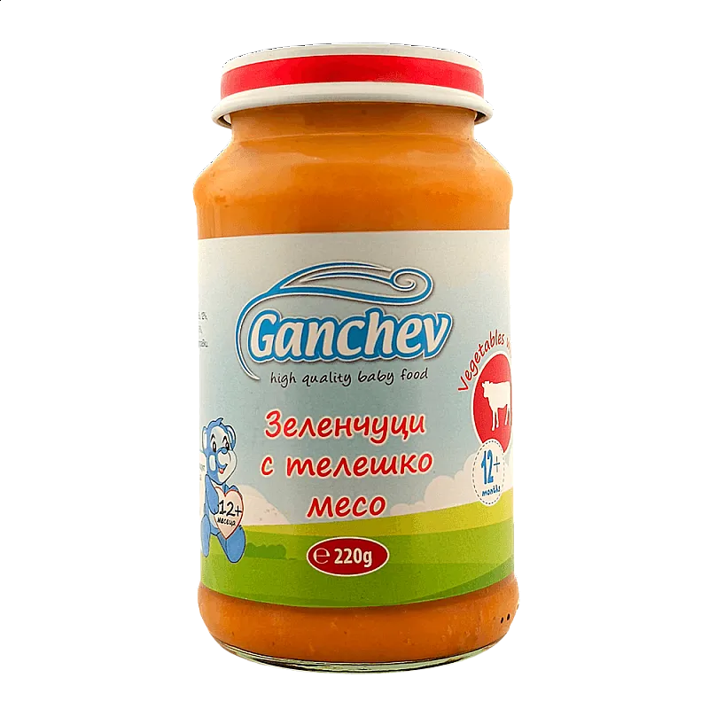 GANCHEV Зеленчуци с телешко месо 12м. 220г