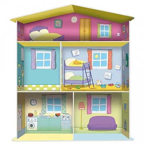 Образователен комплект, Lisciani, Peppa Pig, 3D къща с мебели