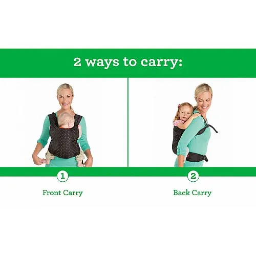 Ергономично кенгуру, Infantino, 2 в 1, Черно, от 5.5 до 18 кг.