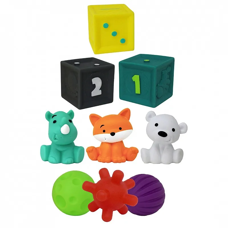 Комплект бебешки сензорни играчки, Infantino, 9 части