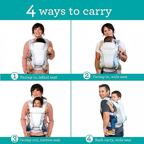 Ергономично кенгуру, Infantino, StayCool 4 в 1, Бяло, от 3.6 до 18 кг.