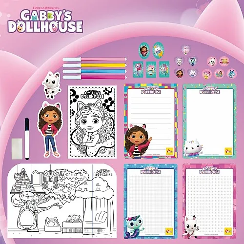 Творчески комплект, Lisciani, Gabby′s Dollhouse, 2 в 1 раница с комплект за рисуване