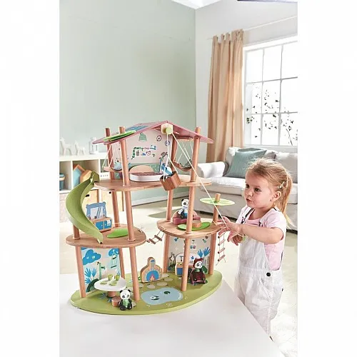 Дървен комплект, Hape, Бамбуковата къща на пандите, 25 части