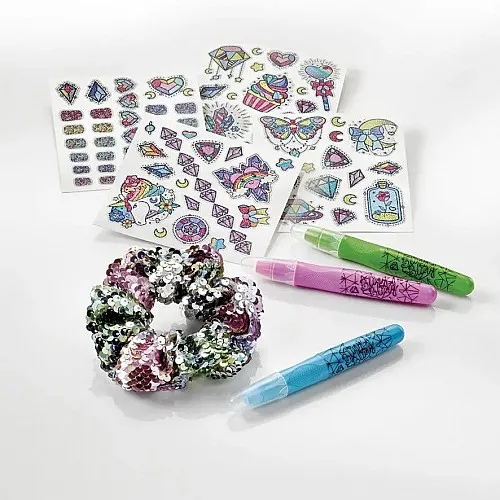 Творчески комплект, Totum, Тебешир за коса и бляскави татуировки, 8 части