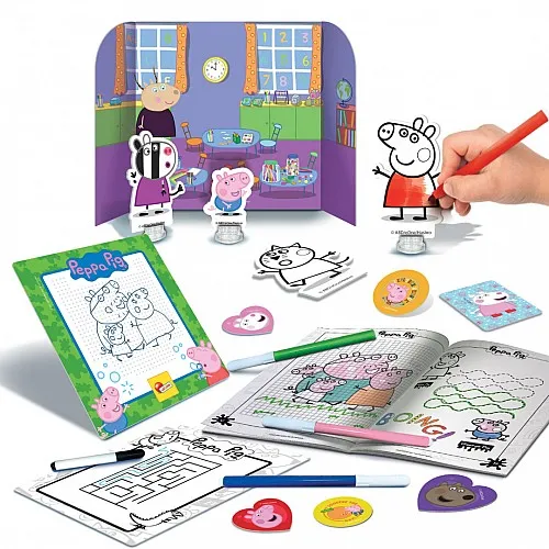 Творчески комплект, Lisciani, Peppa Pig, 2 в 1 раница с комплект за рисуване