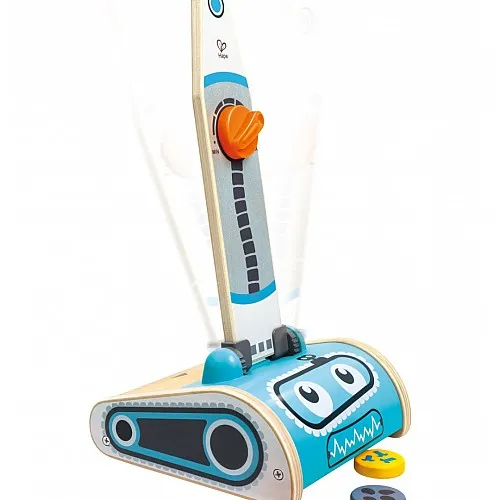 Детски игрален комплект, Hape, Прахосмукачка робот, 17.5 х 18 х  58 см, 7 части