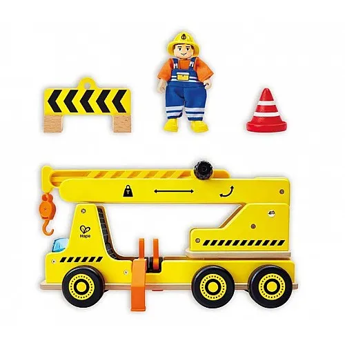 Детски дървен комплект, Hape, Подвижен кран, 5 части