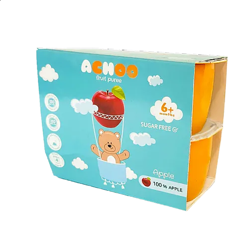 Achoo Пюре ябълка 6м. 4х100г