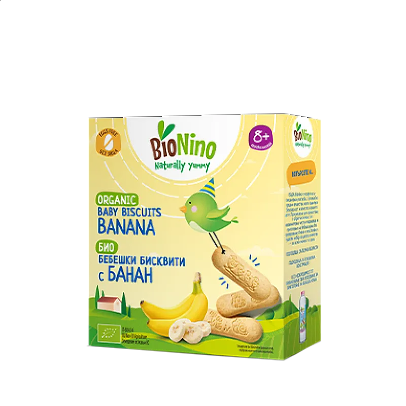 BioNino БИО Бебешки бисквити с банан 8м. 100г