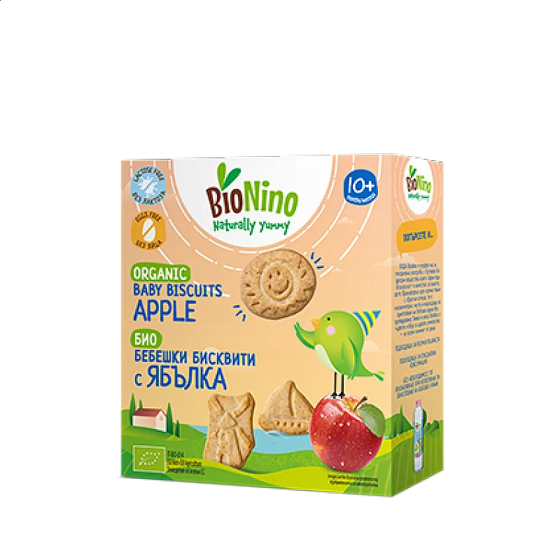 BioNino БИО Бебешки бисквити с ябълка 10м. 100г