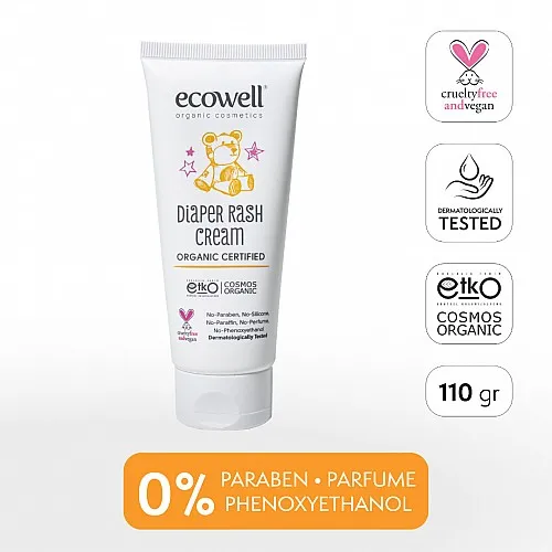 Ecowell Крем против подсичане за бебета с органично алое вера и цинк 110г