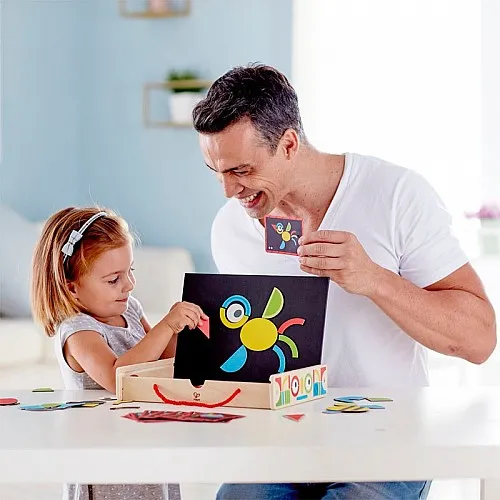 Творчески комплект, Hape, Магнитна арт кутия, 105 части