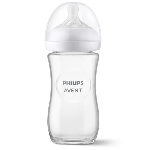 Philips Avent Стъклено шише NATURAL RESPONSE 3.0 стъкло с биберон поток 3 1м+ 240 мл.