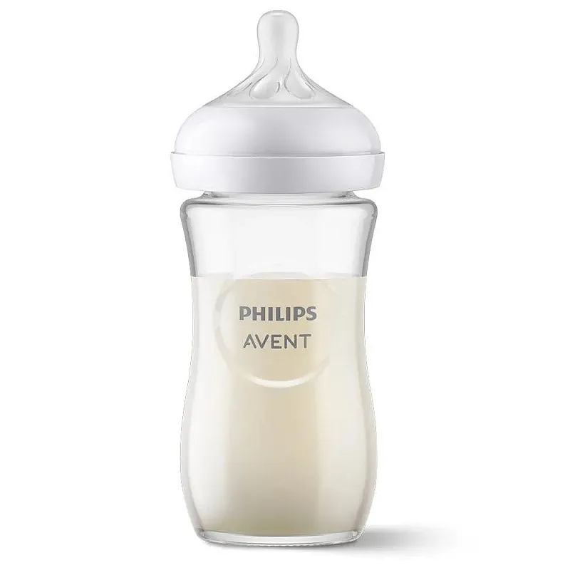 Philips Avent Стъклено шише NATURAL RESPONSE 3.0 стъкло с биберон поток 3 1м+ 240 мл.