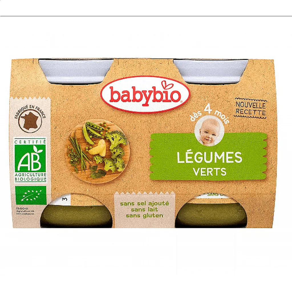 Babybio БИО Пюре Зелени зеленчуци 4м. 130г - BB1343