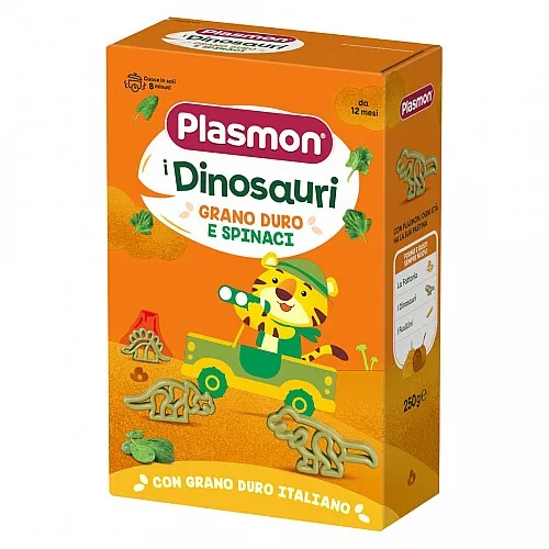 PLASMON Бебешка паста Динозаври със спанак "Dinosauri" 12м. 250г