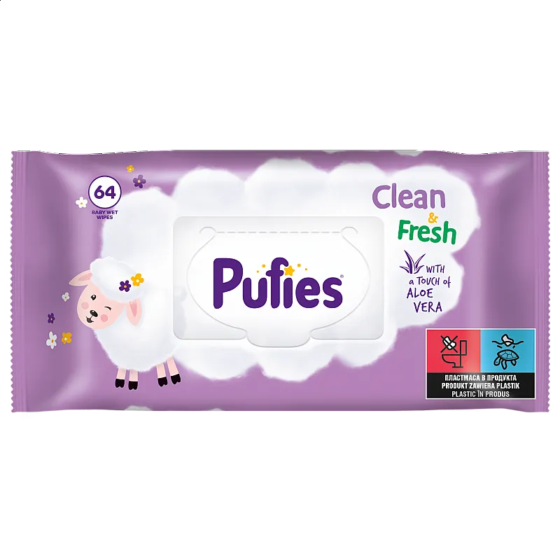 Pufies Мокри кърпи Aloe Vera 64бр.