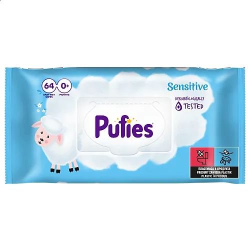 Pufies Мокри кърпи Sensitive 64бр.