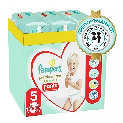 Pampers Гащички за еднократна употреба Premium Care 5 12-17кг 80бр.