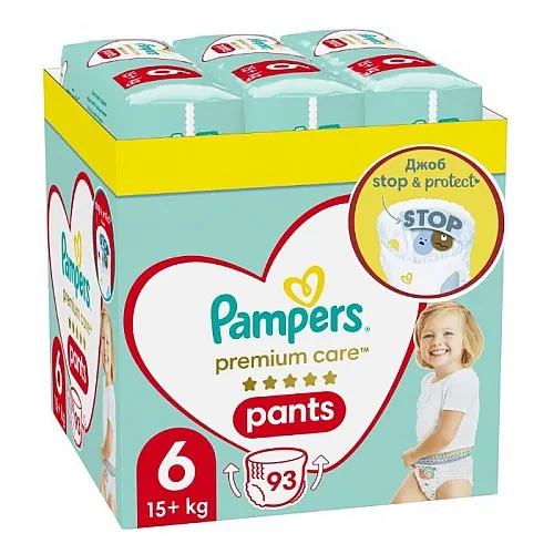 Pampers Гащички за еднократна употреба Premium Care 6 15+кг 93бр.