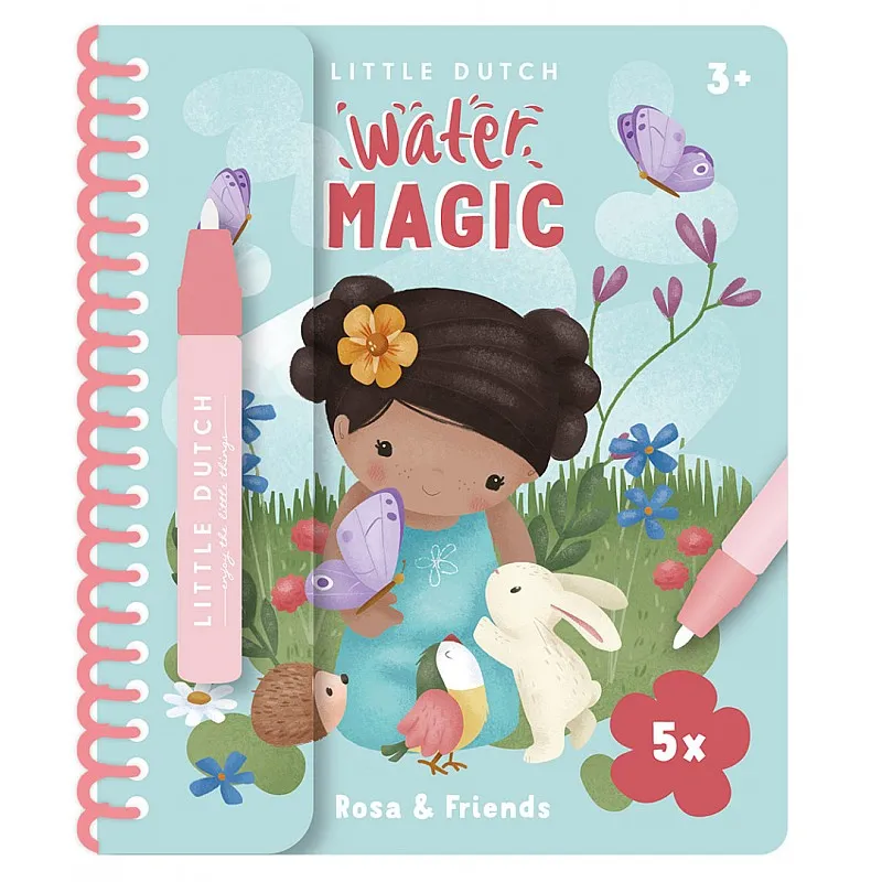 Little Dutch Книжка за оцветяване с вода Rosa