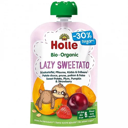 HOLLE БИО пюре сладък картоф, слива, тиква и ягода 6м. 100г
