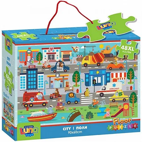 Luna Toys Пъзел 48 елемента с XL части Град