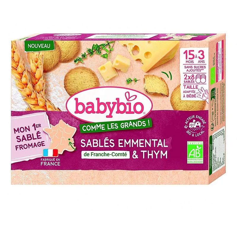 Babybio Био мини Бисквити със сирене ЕМЕНТАЛ и МАЩЕРКА 15м. 72г
