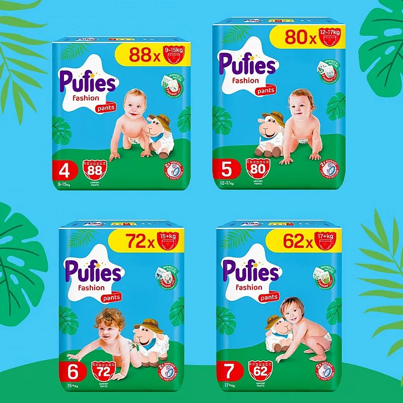 Pufies Памперс гащички 7 17+кг 62бр.