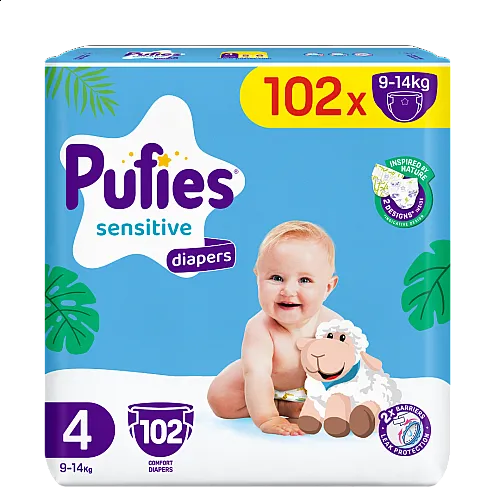 Pufies Еднократни пелени 4 9-14кг 102бр.