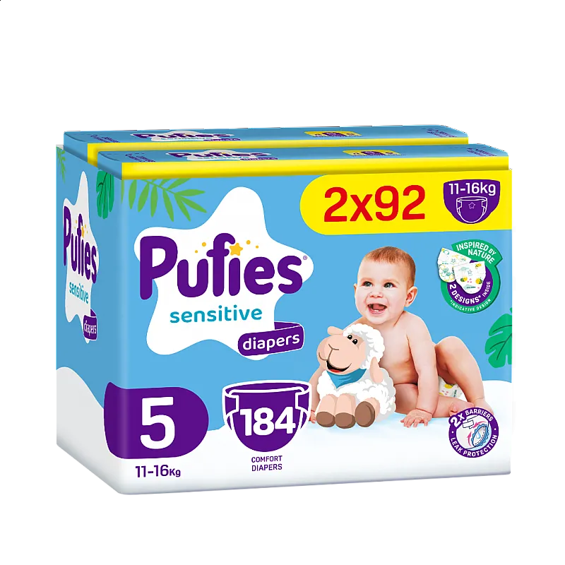 Pufies Еднократни пелени 5 11-16 184бр.