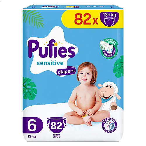 Pufies Еднократни пелени 6 13+кг 82бр.