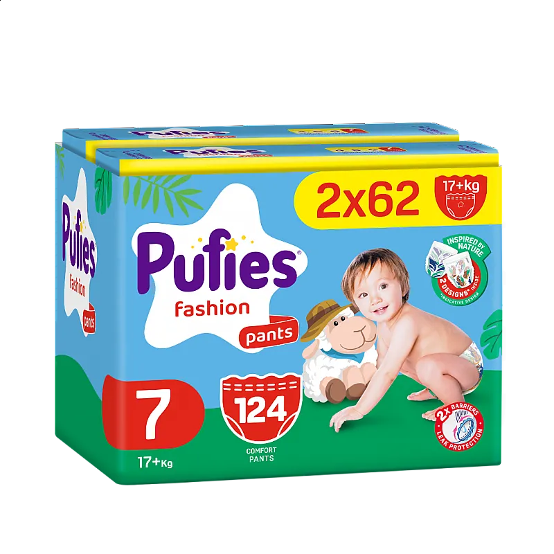 Pufies Памперс гащички 7 17+кг 124бр.