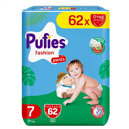 Pufies Памперс гащички 7 17+кг 62бр.
