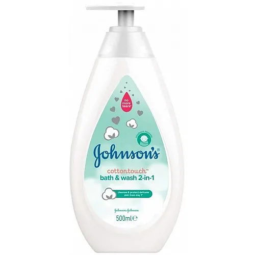 Шампоан за коса и тяло 2 в 1 Johnson's - Cotton touch 500мл