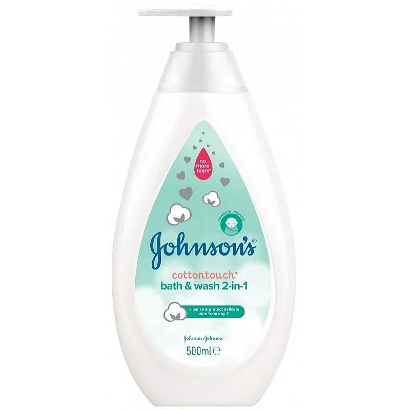 Шампоан за коса и тяло 2 в 1 Johnson's - Cotton touch 500мл