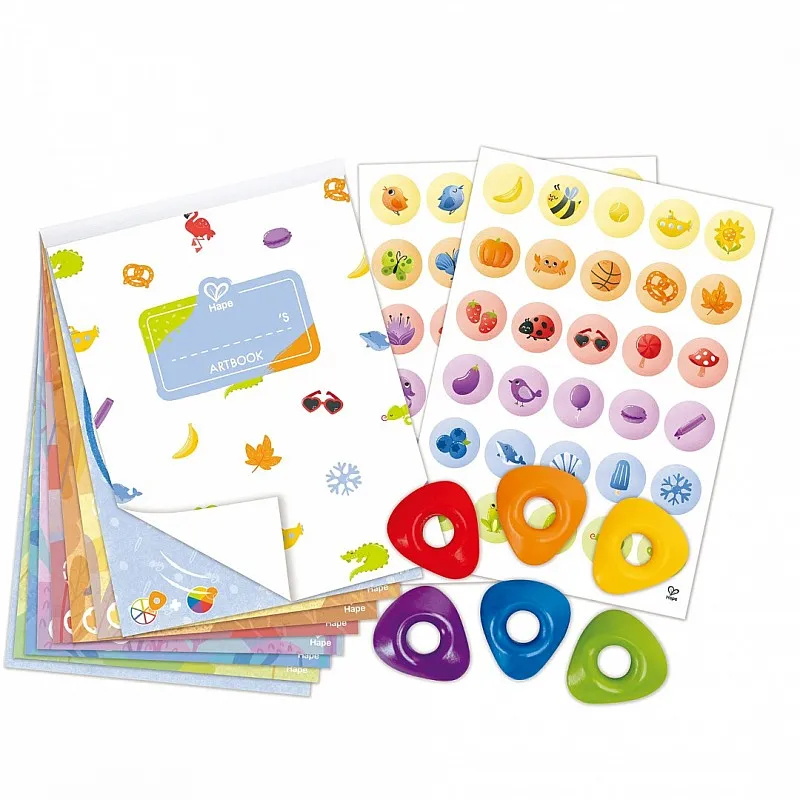Творчески комплект, Hape, Оцветяване с пастели, 18 части