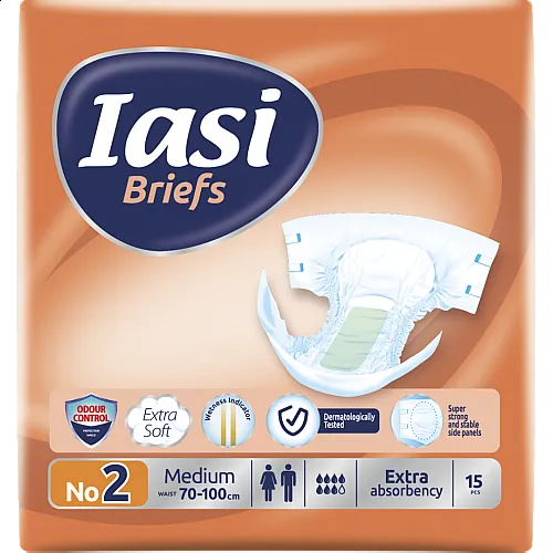 Пелени за възрастни IASI Briefs размер 2 M 15бр. ( талия 70-100см )
