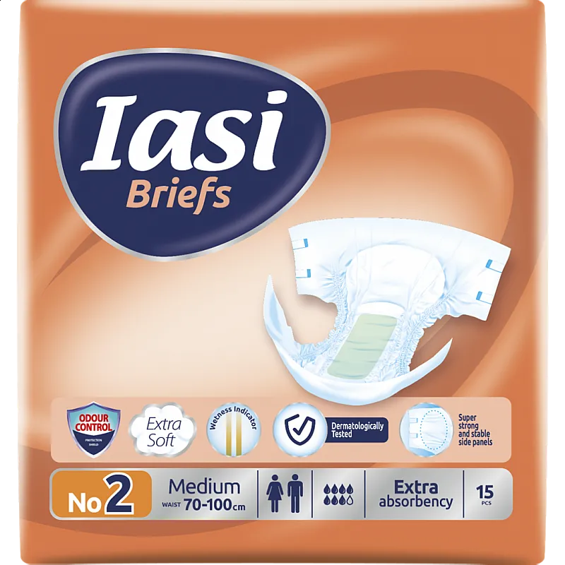 Пелени за възрастни IASI Briefs размер 2 M 15бр. ( талия 70-100см )