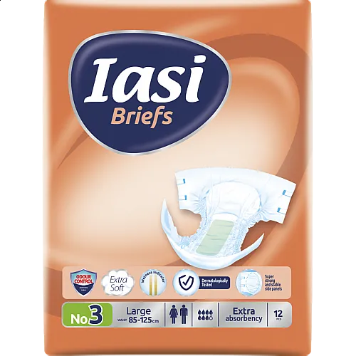 Пелени за възрастни IASI Briefs размер 3 L 12бр. ( талия 85-125см )