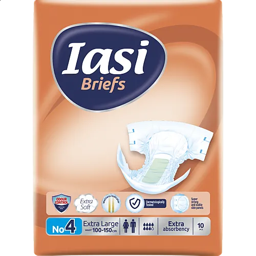 Пелени за възрастни IASI Briefs размер 4 XL 10бр. ( талия 100-150см )