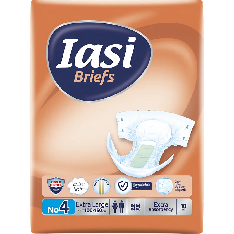Пелени за възрастни IASI Briefs размер 4 XL 10бр. ( талия 100-150см )
