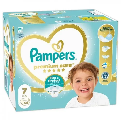 Pampers Premium Care 7 Еднократни пелени 15+кг 64бр.